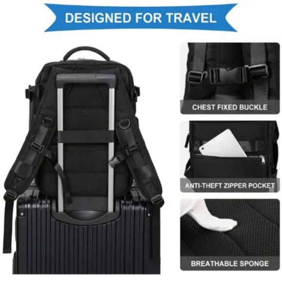 Large Travel Backpack Men, Carry On Backpack,Hiking Backpack WaterproofOutdoor - Picture 4 of 5